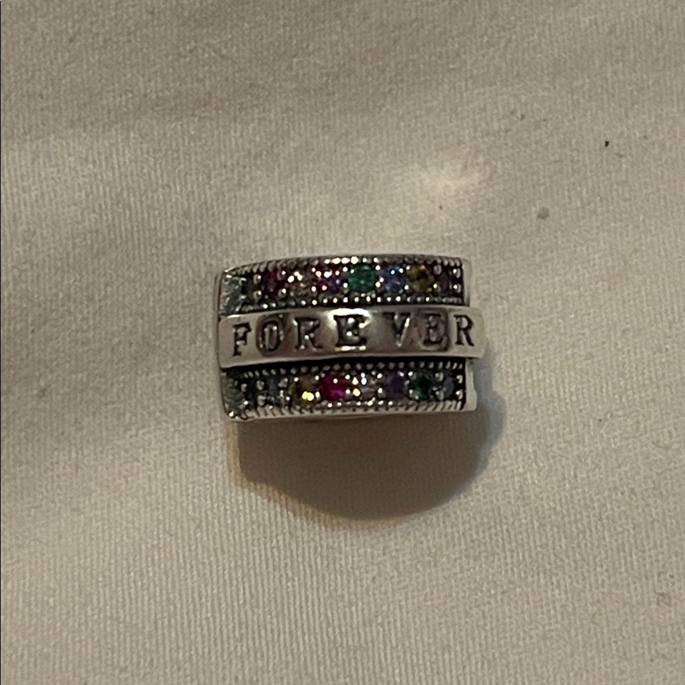 Pandora Forever 925 Sterling Silver Ring with Multi-Color Stones - Picture 11 of 12